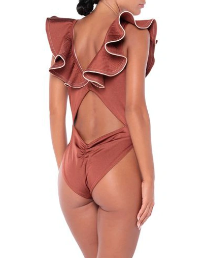 Shop Johanna Ortiz One-piece Swimsuits In Brown