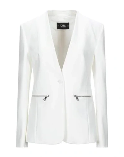 Shop Karl Lagerfeld Suit Jackets In White