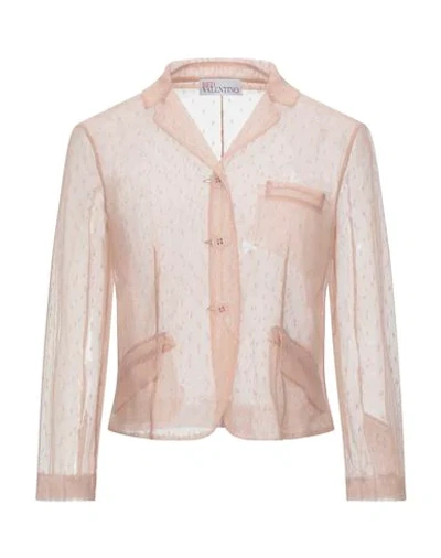 Shop Red Valentino Suit Jackets In Pale Pink