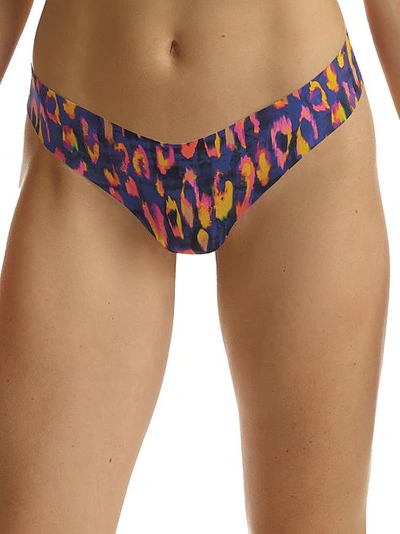 Shop Commando Printed Thong In Flame Leopard