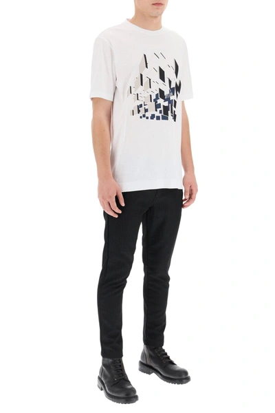 Shop Z Zegna T-shirt With Logo Print In White,beige,blue