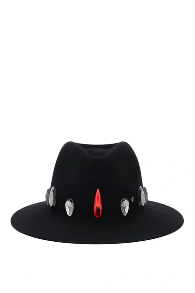 Shop Maison Michel Fedora Rico Stones Wool Felt Hat In Black