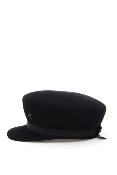 Shop Maison Michel Abby Felt Beret In Black