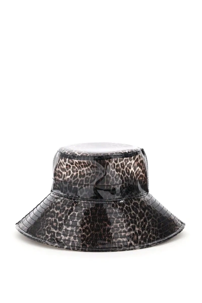 Shop Maison Michel Charlotte Leopard Pvc Bucket Hat In Brown,black