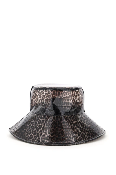 Shop Maison Michel Charlotte Leopard Pvc Bucket Hat In Brown,black
