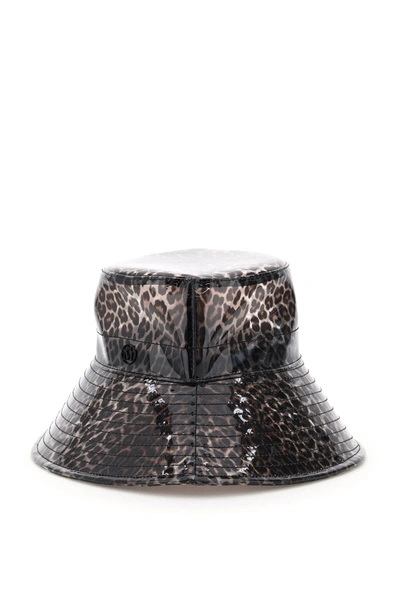 Shop Maison Michel Charlotte Leopard Pvc Bucket Hat In Brown,black