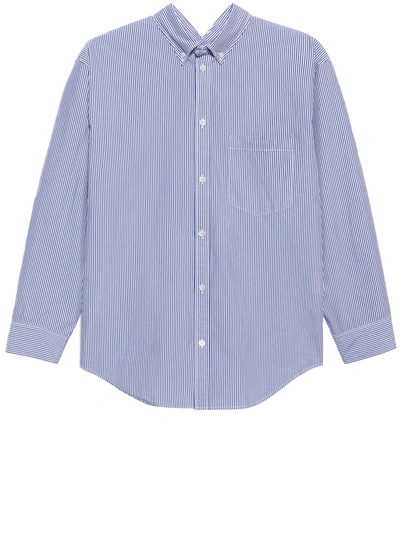 Shop Balenciaga Double Front Shirt In Light Blue