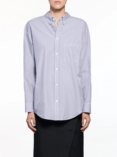 Shop Balenciaga Double Front Shirt In Light Blue