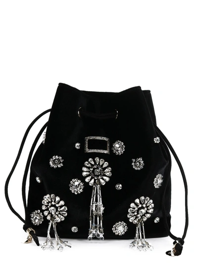 Shop Roger Vivier Viv' Pocket Soirée Pendant Mini Bag In Black