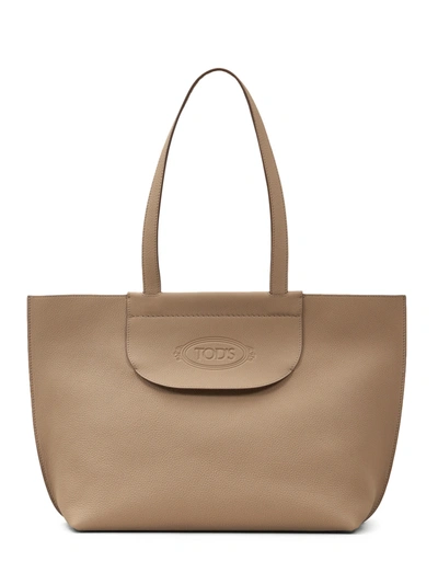 Shop Tod's Medium Shopping Bag Beige