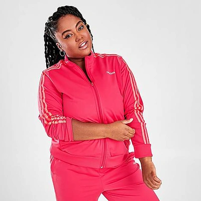 Shop Adidas Originals Adidas Women's Essentials Tricot Track Jacket (plus Size) In Pink