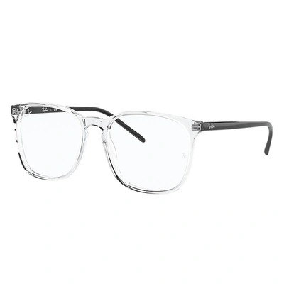 Shop Ray Ban Eyeglasses Unisex Rb5387 Optics - Black Frame Clear Lenses Polarized 52-18