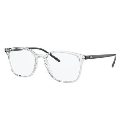 Ray Ban Rb7185 Optics Eyeglasses Shiny Black Frame Clear Lenses Polarized 52-18 In Shiny Black
