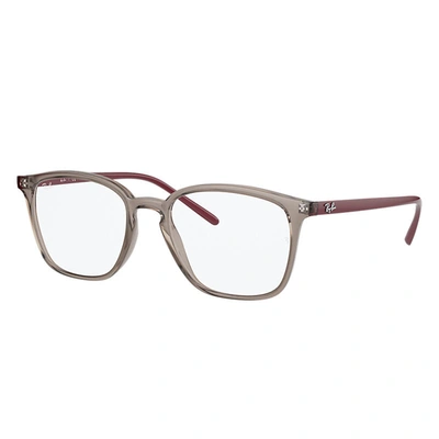 Ray Ban Rb7185 Eyeglasses Bordeaux Frame Clear Lenses Polarized 52-18 In Bordeaux