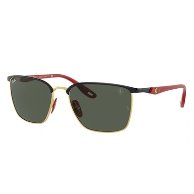 Shop Ray Ban Sunglasses Unisex Rb3673m Scuderia Ferrari Collection - Red Frame Green Lenses 56-17