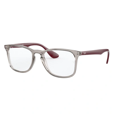Ray Ban Rb7074 Eyeglasses Shiny Bordeaux Frame Clear Lenses 52-22 In Shiny Bordeaux