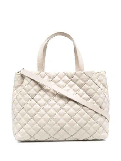 Shop Fabiana Filippi Inga Quilted Shoulder Bag In Neutrals