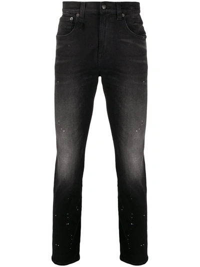 Shop R13 Skate Paint-splatter Jeans In Black