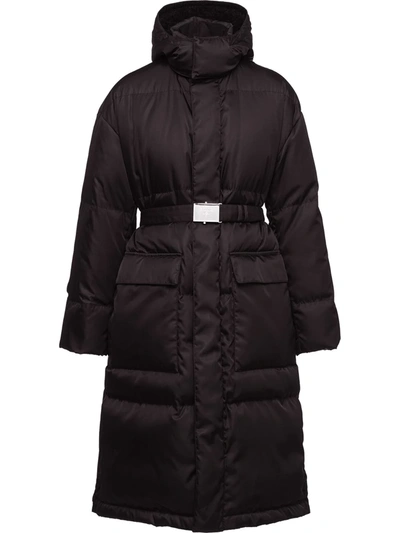 Shop Prada Re-nylon Puffer Coat In Black
