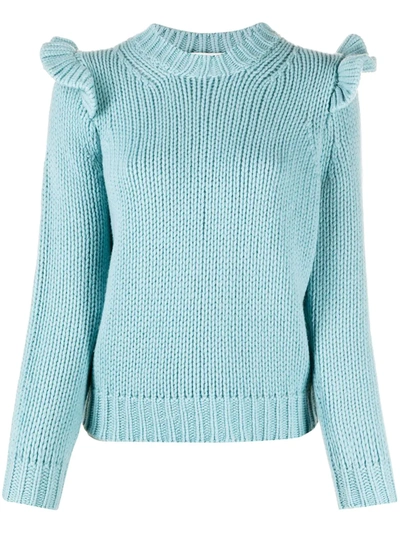 Shop Zimmermann Ladybeetle Frilled Jumper In Blue