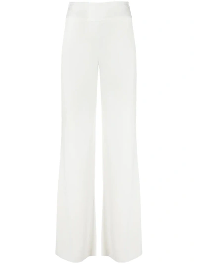 Shop Galvan High-waisted Wide-leg Trousers In White