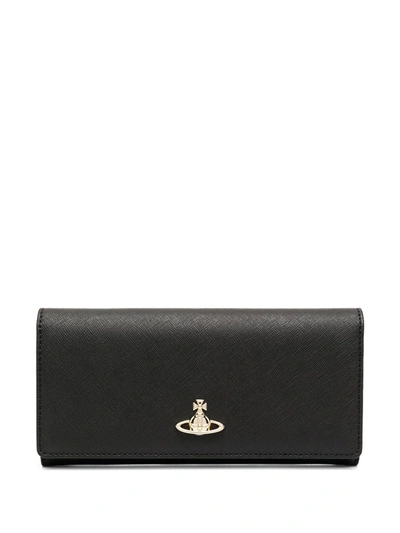 Shop Vivienne Westwood Logo Plaque Wallet In Black