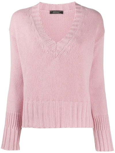 Shop Aragona V-neck Cashmere Jumper In Pink