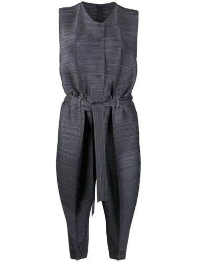 Shop Issey Miyake Micro Pleated Jumpsuit In Blue