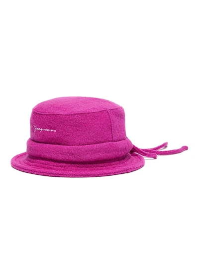 Shop Jacquemus 'le Bob' Wool Hat In Pink