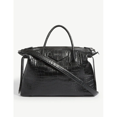 Shop Givenchy Antigona Croc-embossed Medium Leather Tote Bag