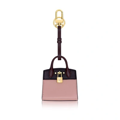 Shop Louis Vuitton City Steamer Bag Charm & Key Holder In Magnolia
