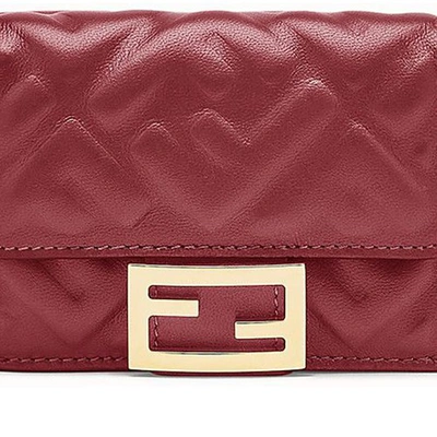 Shop Fendi Micro Trifold In Rouge