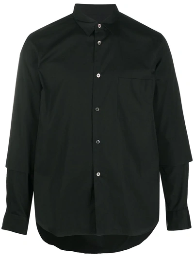 Shop Comme Des Garçons Homme Deux Layered Long-sleeve Shirt In Black