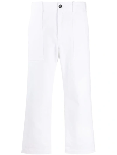 Shop Jejia Cropped Straight-leg Trousers In White