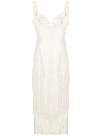 Shop Jacquemus Panelled Seam-detail Dress In Neutrals