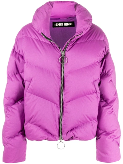 Shop Ienki Ienki Dahlia High-neck Puffer Jacket In Purple