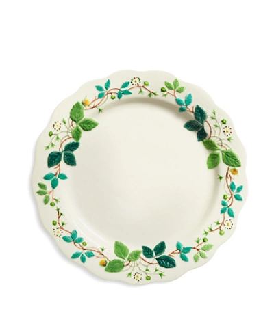 Shop Tory Burch Embossed Flower Dinner Plate, Set Of 2 In Green