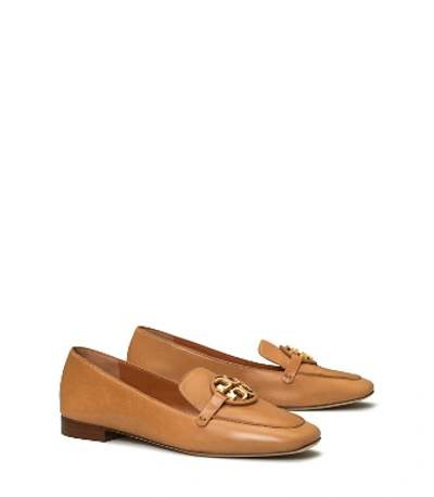 Shop Tory Burch Miller Metal-logo Loafer, Leather In Tan