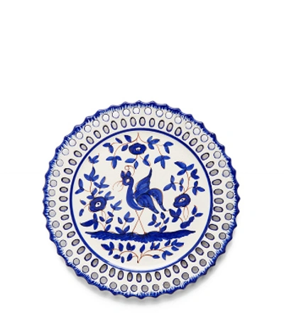 Shop Tory Burch Oiseau Salad Plate, Set Of 4 In White/blue