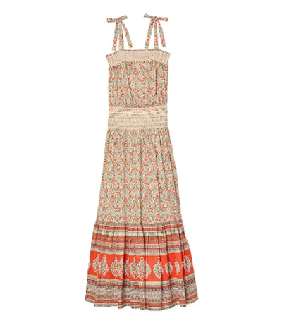 Shop Tory Burch Smocked Sundress In Legacy Paisley