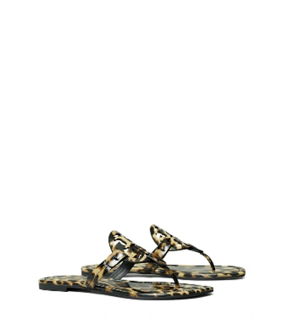 Tory Burch Miller Sandal, Printed Patent Leather In Natural Leopard |  ModeSens