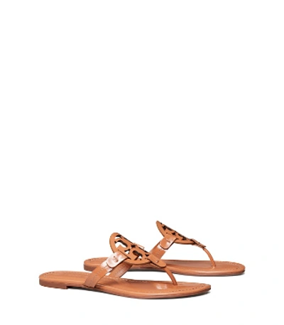 Shop Tory Burch Miller Patent Sandal In Tan