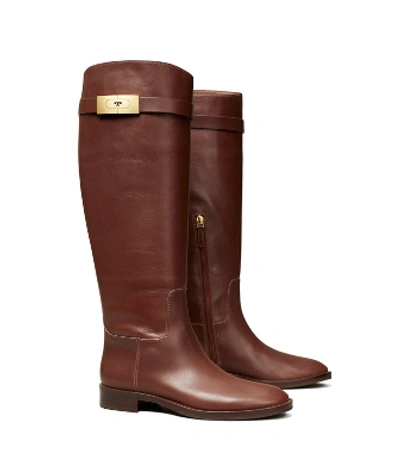 Shop Tory Burch T-hardware Riding Boot In Brown