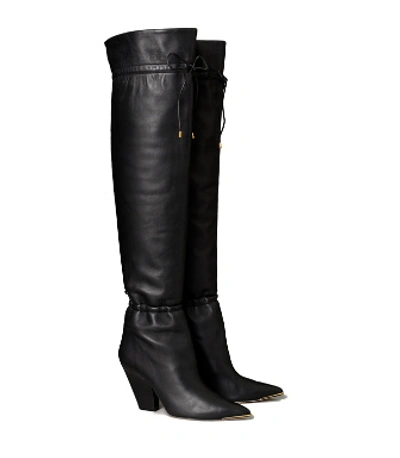 Shop Tory Burch Lila Over-the-knee Scrunch Boot In Perfect Black