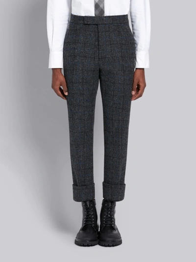 Shop Thom Browne Dark Grey Wool Tattersall Check Classic Suit