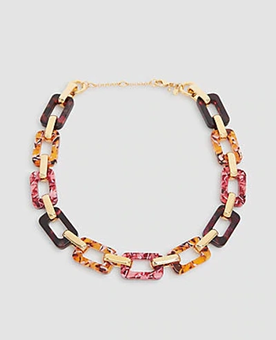 Shop Ann Taylor Acetate Link Necklace In Gold