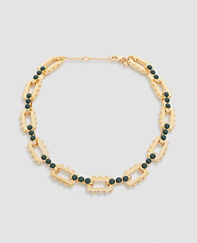Shop Ann Taylor Cabochon Link Necklace In Gold