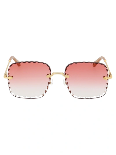 Shop Chloé Ce161s Sunglasses In 823 Gold Gradient