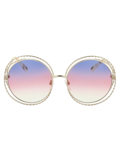 Shop Chloé Ce114st Sunglasses In 779 Gold Rainbow