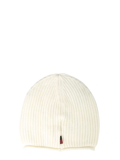 Shop Woolrich Knitted Beanie In Bianco